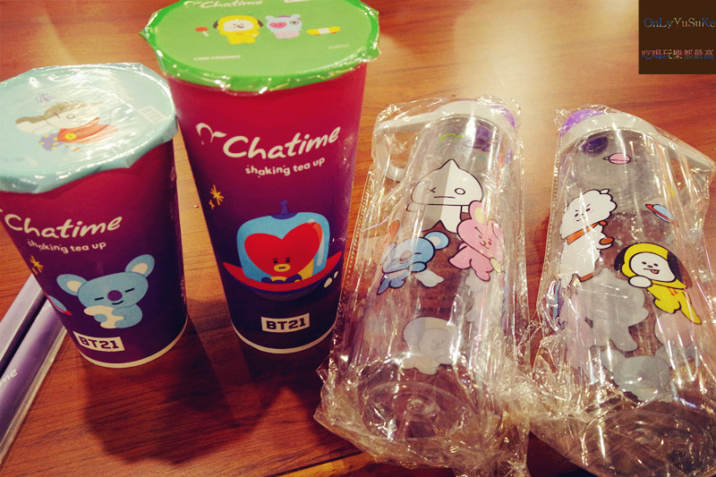 【Chatime日出茶太】和韓國宇宙明星BT21聯名新品,可愛飲料杯,周邊商品