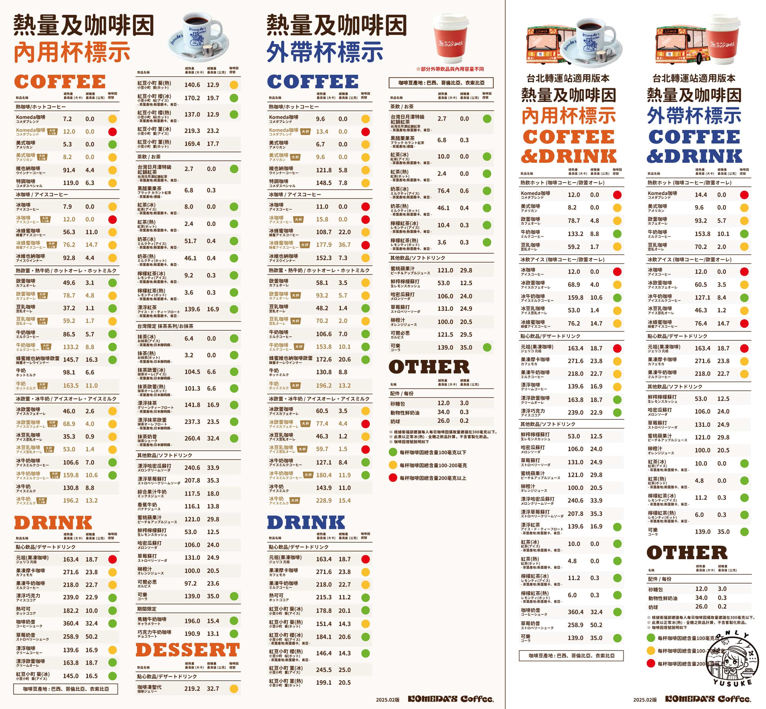 Komeda 客美多餐點介紹